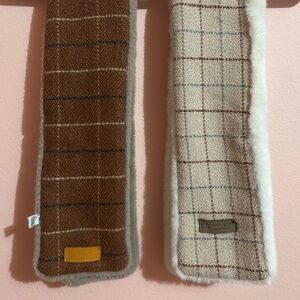 Beige/Brown Scarf Fur Neck Wraps (2x)